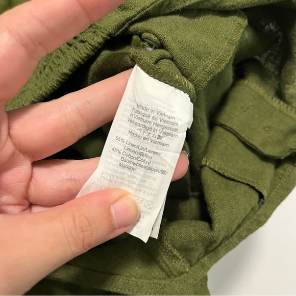 Madewell Button Down Jumpsuit Green Linen Cotton Size 0 T2 - Picture 7 of 11